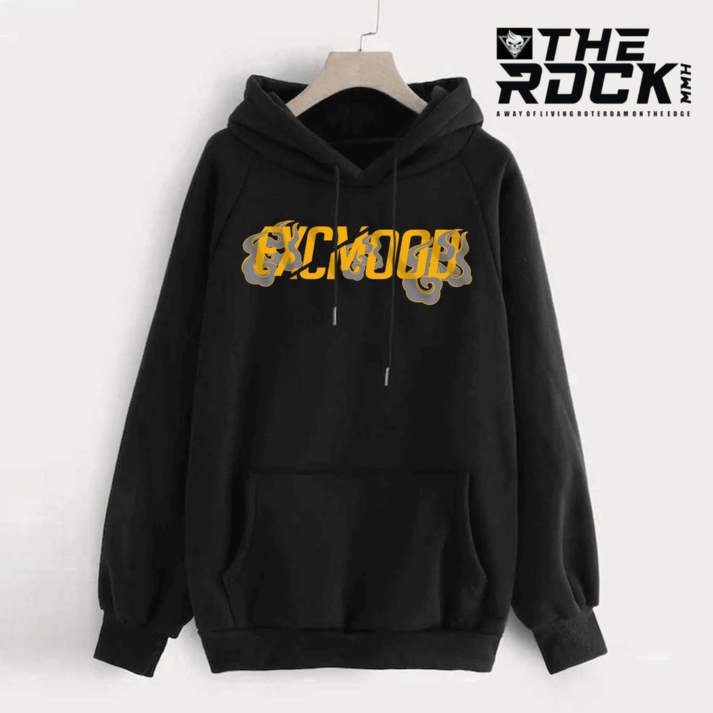 sweater hoodie unisex pria dan wanita remaja dan dewasa sunmori exmood warna hitam Jaket Hoodie Jumper Sablon Oversize Pria Cowok Laki Laki Size M - XL (Bisa Cod)