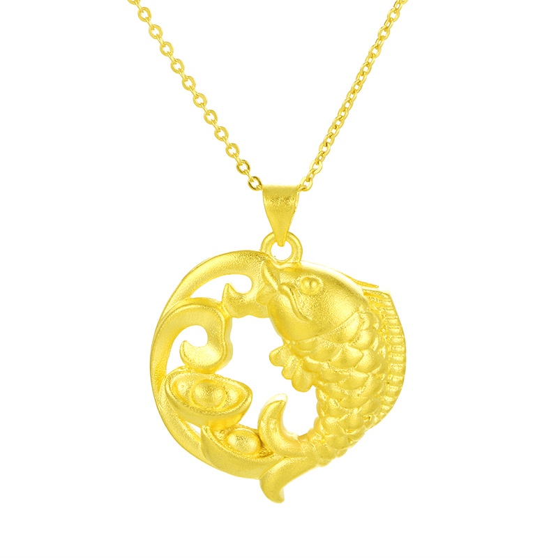 Kalung Liontin Emas Asli Kadar 375Gaya Korea Untuk Pria Dan Wanita