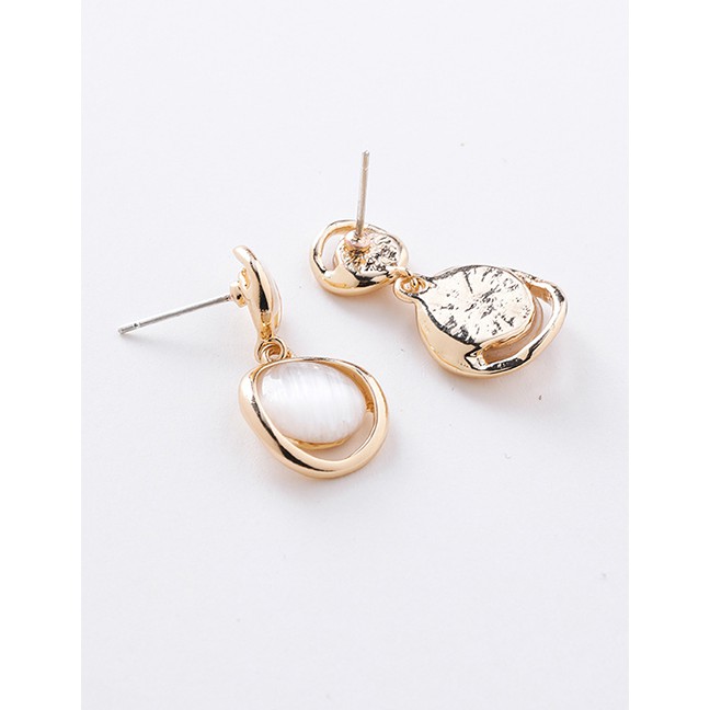 LRC Anting Tusuk Fashion Golden Opal Geometric Earrings D63769