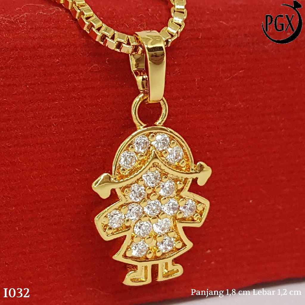 PGX Liontin Kalung Xuping Wanita Aksesoris Fashion Perhiasan Lapis Emas  - I032