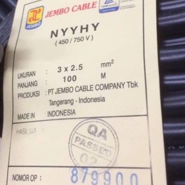 KABEL JEMBO NYYHY 3x2.5 3x2,5 3 x 2.5 3 x 2,5 JEMBO 100M 100 METER