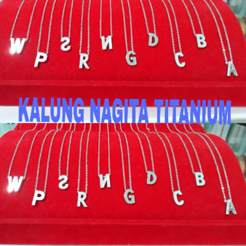 CSL kalung nama inisial huruf abjad liontin nagita titanium A sampai Z