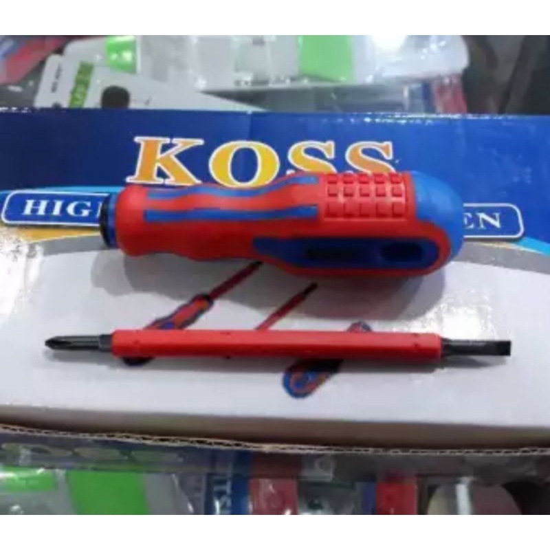 Obeng tespen bolak balik -+ besar dan kecil koss