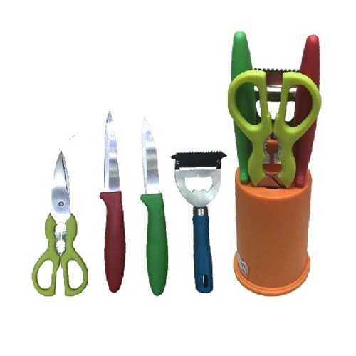 CYPRUZ PU-0456J - Pisau Set + Tempat 4 Gunting + Peeler