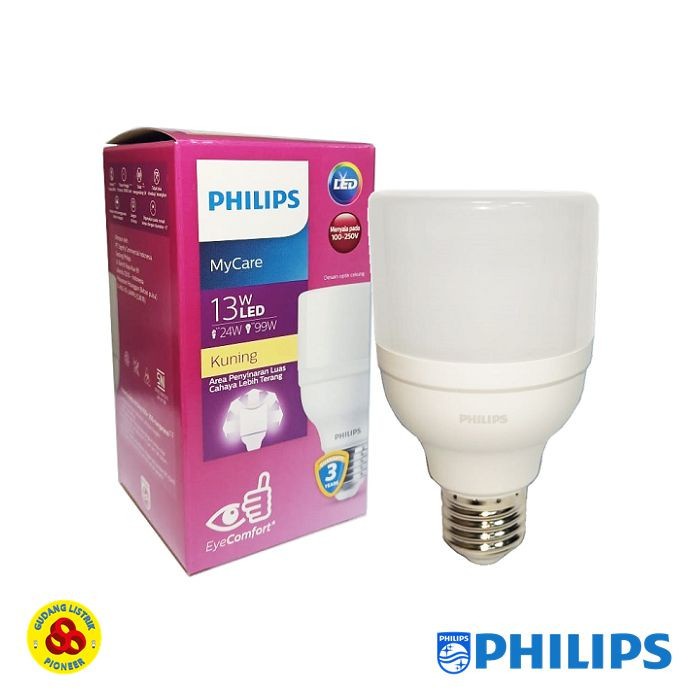 Philips Lampu LED Bright 13W Kuning Mycare E27 Bohlam LED 13 Watt WW