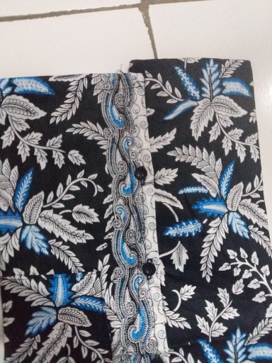 Batik Couple Keluarga Sania Ruffle Ori Ndoro Jowi Dnt Blarak Biru