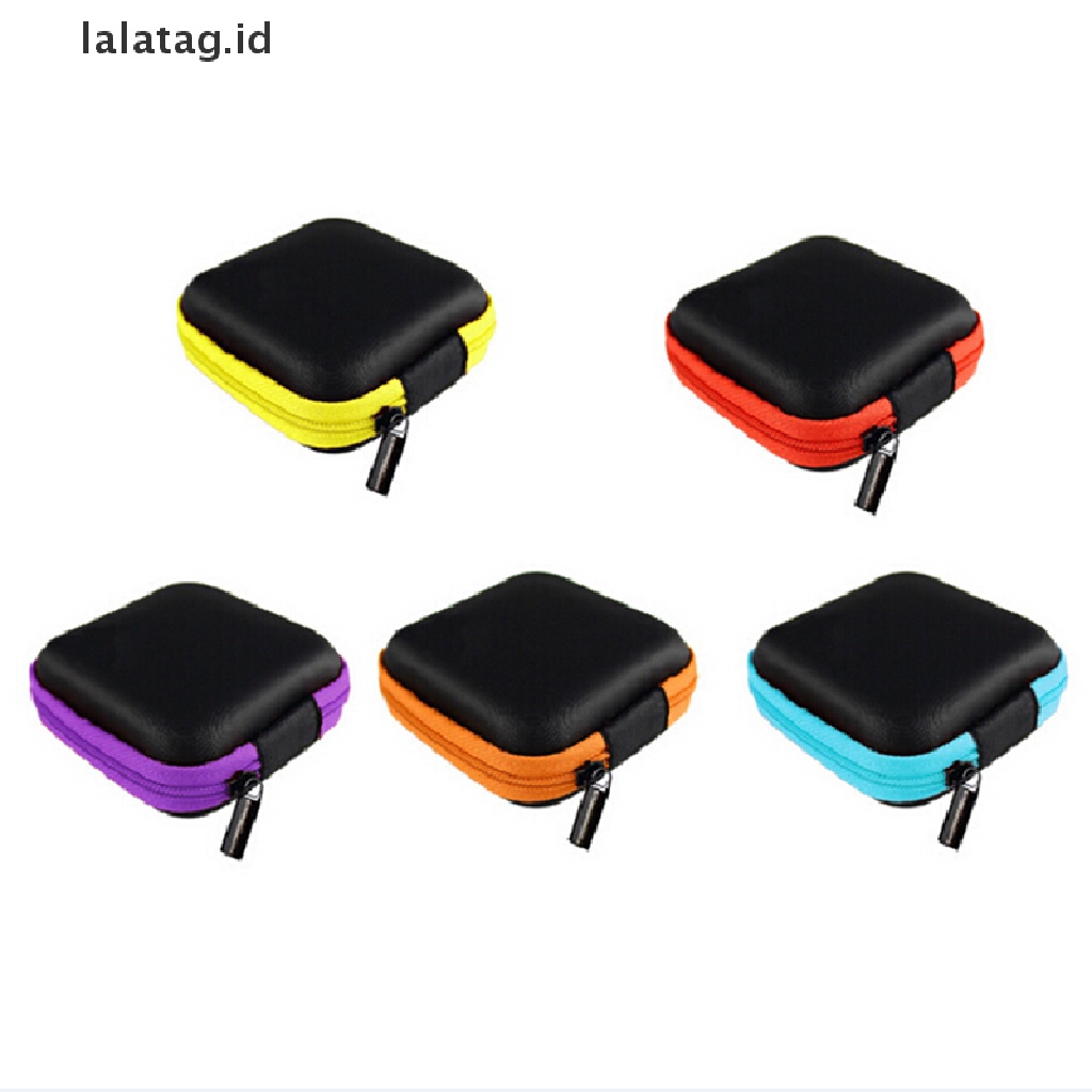 (Flyag) 1pc Tas Pouch Hard Case Mini Tempat Penyimpanan Earphone / Headphone / Earbuds / SD / TF Card