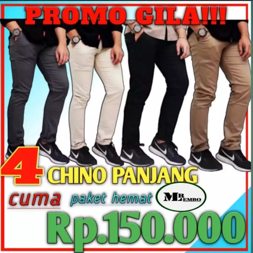 PROMO CELANA PANJANG CATOON CHINOS PRIA BELI 4 HARGA TERMURAH