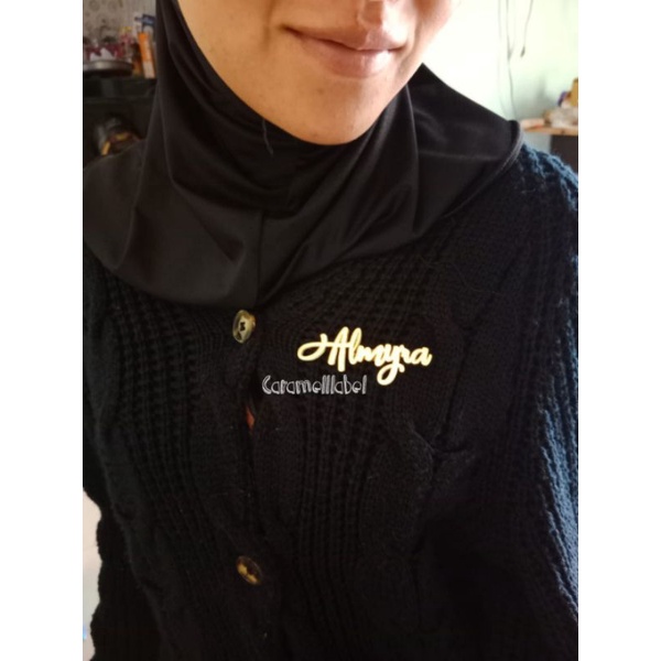 Bros nama custom akrilik bros huruf inisial bros jilbab huruf bros hijab