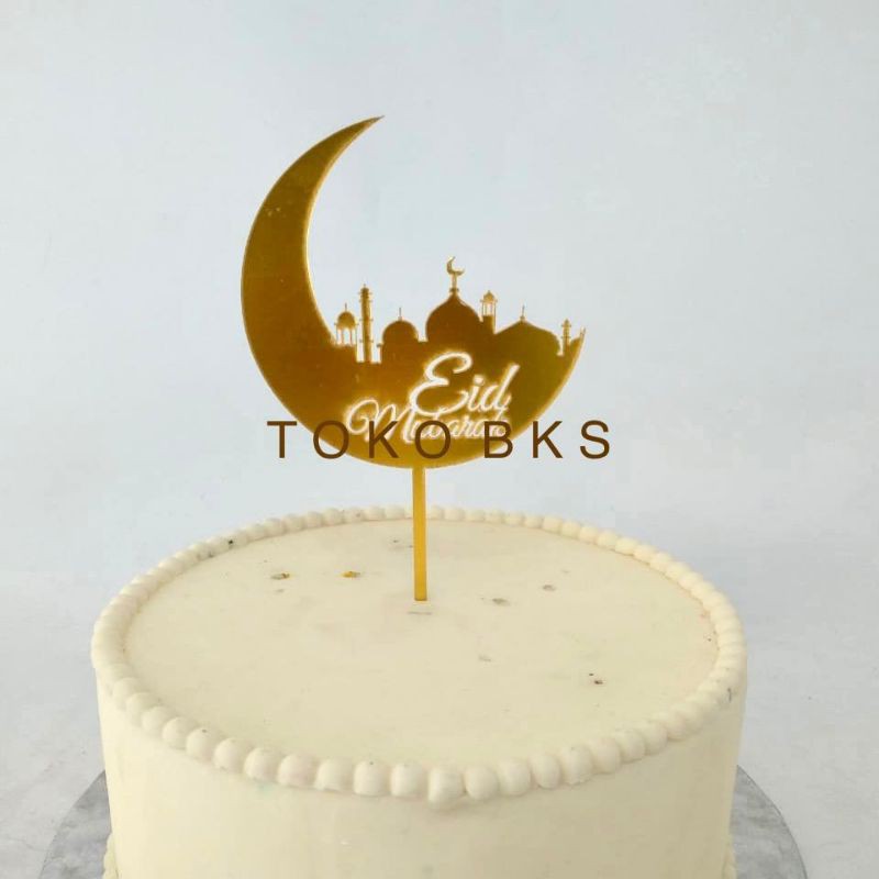 Topper cake akrilik idul fitri