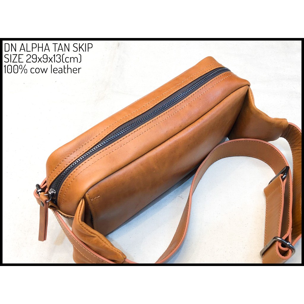 tas kulit bumbag diego nigno original tan skip alpha tas cowok tas pria tas pinggang