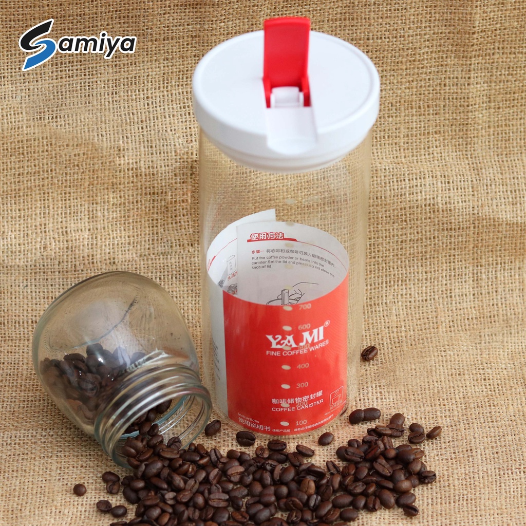 yami toples coffee canister / tempat penyimpanan kopi serbaguna / vacuum artight yami