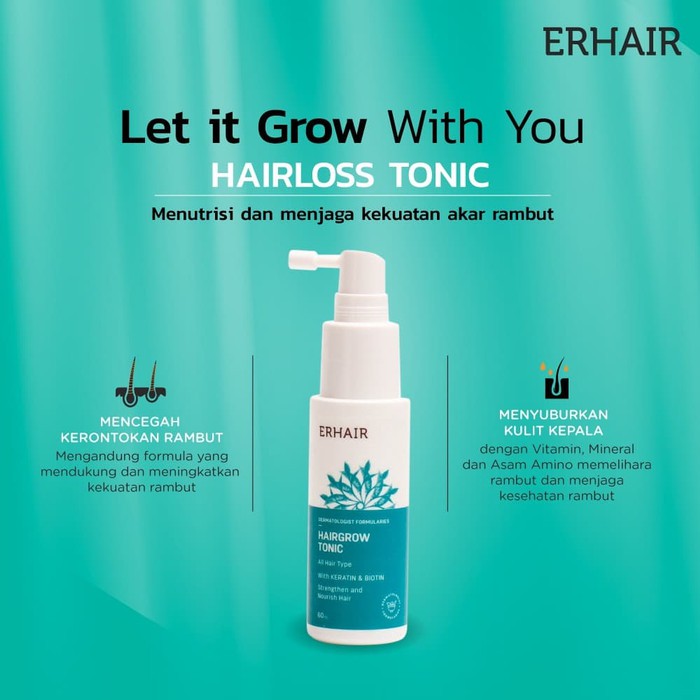 ERHAIR HAIR GROW TONIC - Menumbuhkan dan Melebatkan Rambut Rontok Untuk Pria dan Wanita