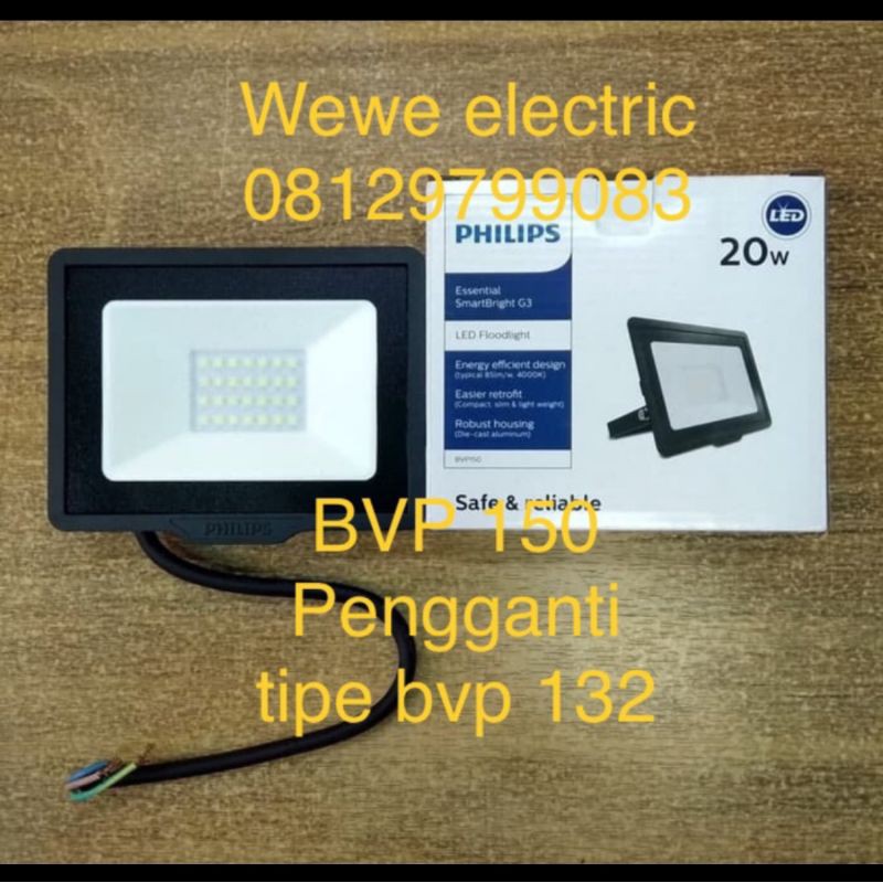 Lampu sorot led philips 20w 20 watt led sorot floodlight bvp250 bbp 150 20watt