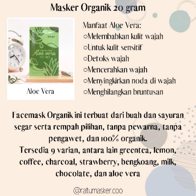 (20 GRAM) MASKER ORGANIK BUBUK BY INCES FACEMASK ORGANIC