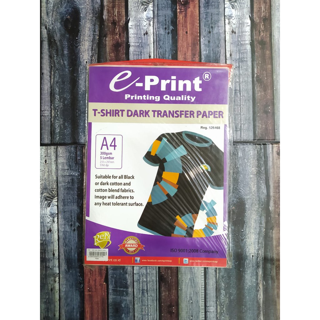 

EPRINT T-SHIRT DARK TRANSFER PAPER A4 300 GRAM