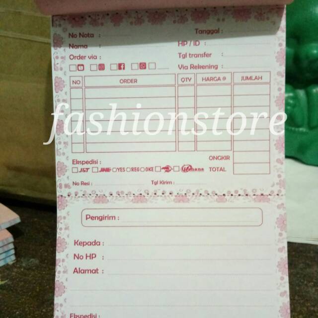 

Nota olshop 2in1 1ply