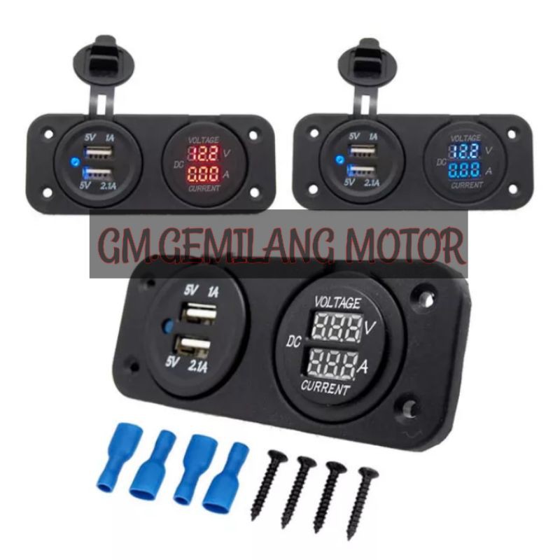 Voltmeter Aki Motor  Digital + Chager Usb Nmax