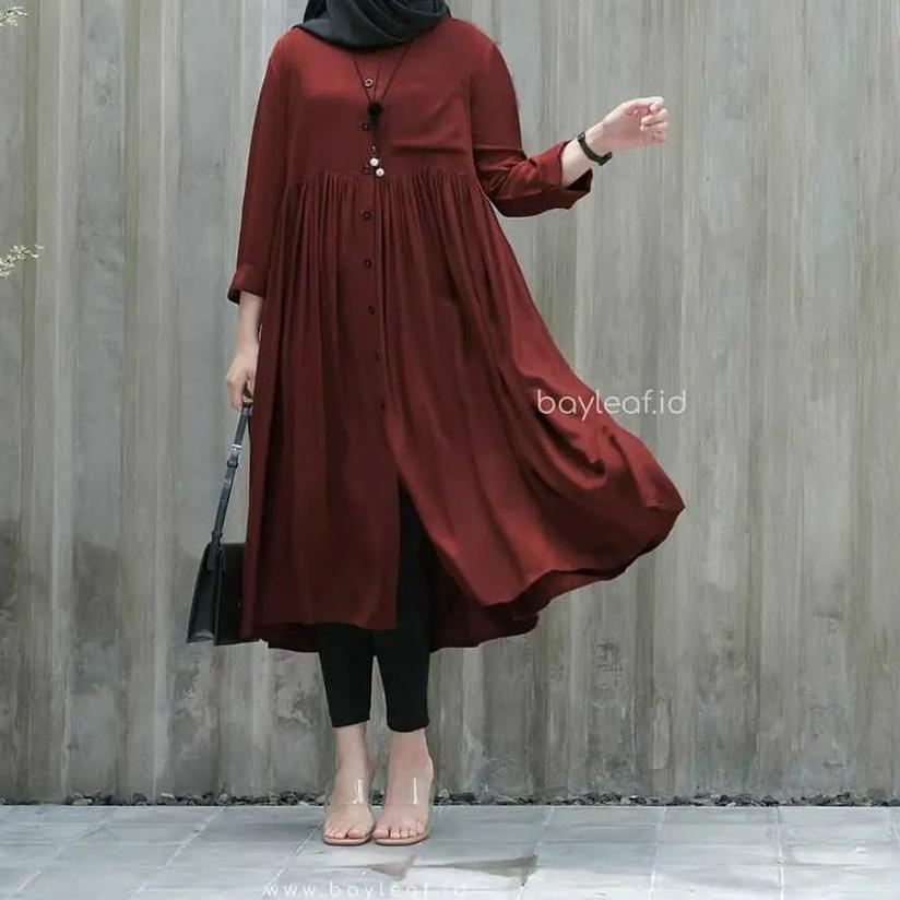 Pratiwi Long Tunik / Baju Atasan Tunik Wanita Terbaru / Kekinian / Outfit Wanita Murah / Katun Rayon