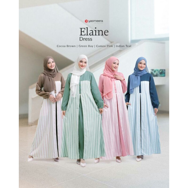 Elaine Dress Yasmeera/gamis branded syari ori