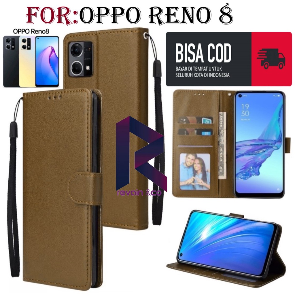 NEW OPPO RENO 8 2022 CASE FLIP WALLET LEATHER KULIT PREMIUM SARUNG BUKA TUTUP FLIP CASE OPPO RENO 8