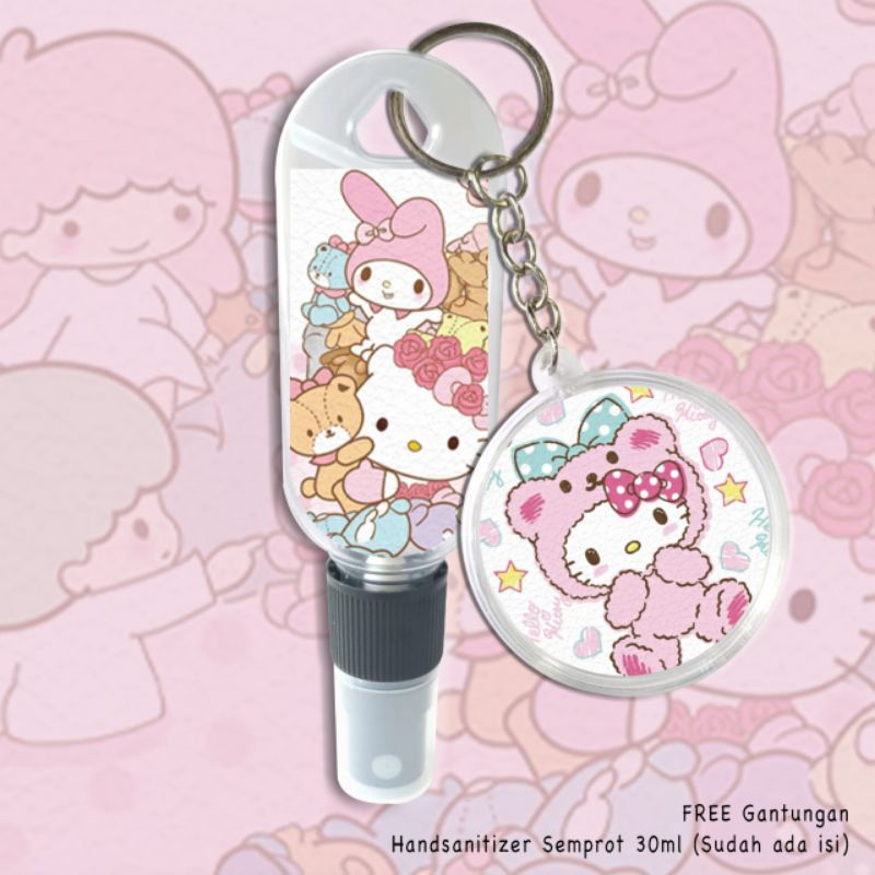 HAND SANITIZER HELLO KITTY 30ML + FREE GANTUNGAN KUNCI