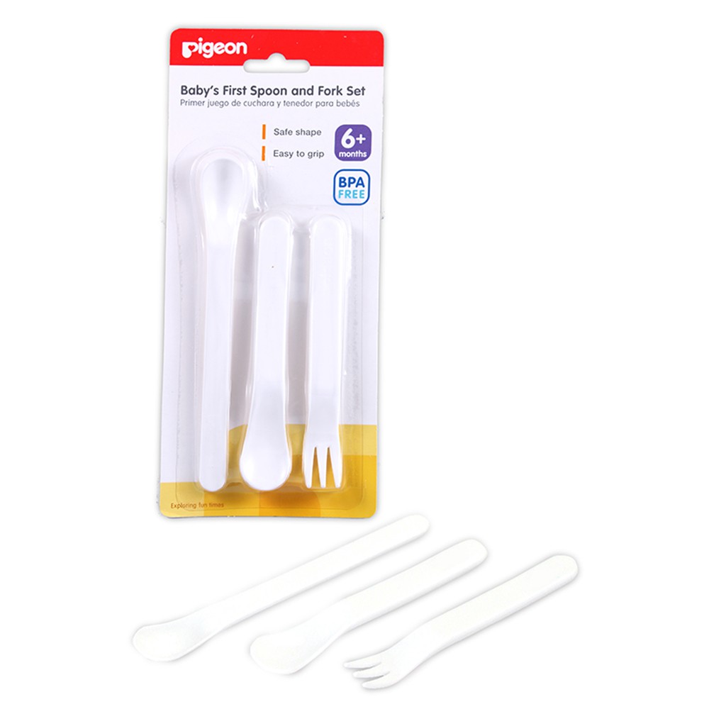 Pigeon Baby's Baby First Spoon &amp; Fork Set 6m+ Sendok Makan Bayi