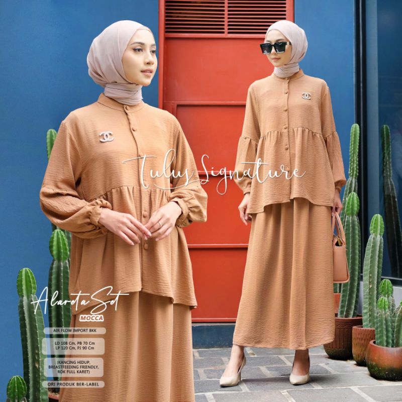 Set polos muslimah kekinian Alareta set by Tulus signature