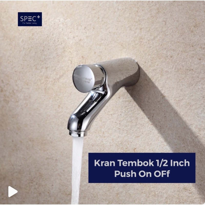 Kran Tembok Tekan Pencet On Off Otomatis - Push Kran Wall 9921