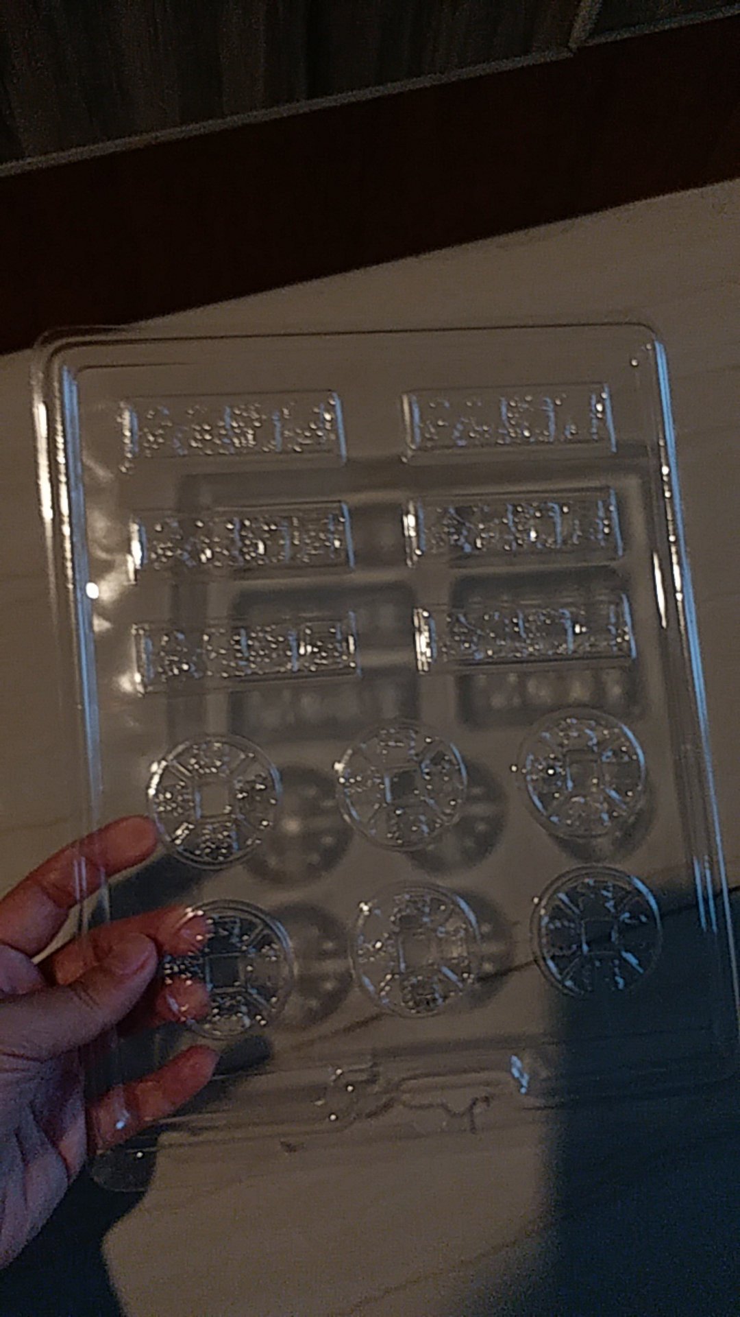 Cj Cetakan Coklat Koin Coin & Plakat Plastik