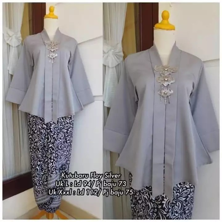 Kebaya Modern Setelan Kutu baru Floy Powder Blue