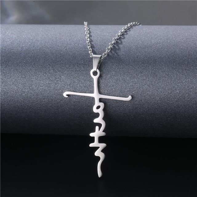 Baru Kata Jesus rak kalung in stainless steel Hip Hop gadis disko Christian Kata kalung