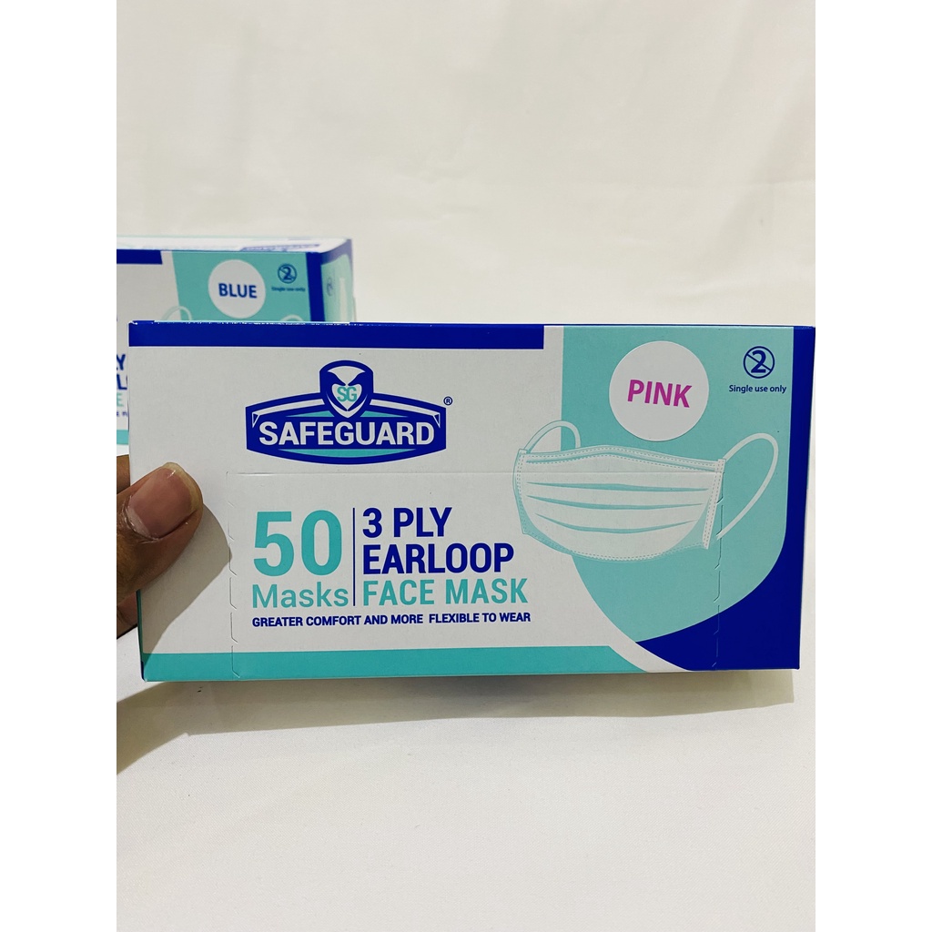 Masker SAFEGUARD Earloop 3ply isi 50 pcs Original