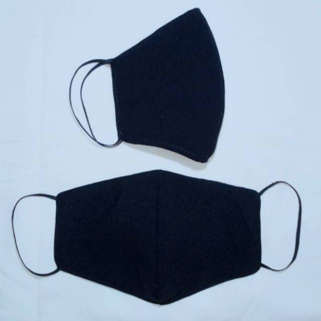 Masker Kain 3ply-masker Hitam Polos | Shopee Indonesia