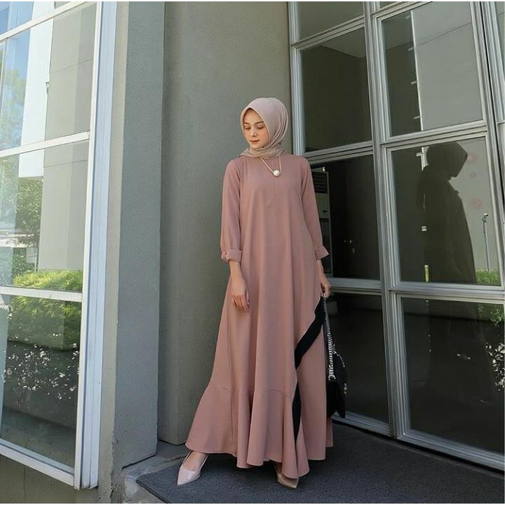 Dress Mayung Senja Dress Bahan Moscrepe Gamis Wanita Terbaru 2023 Kekinian Maxy Dres Wanita Jumbo Pakaian Wanita Baju Muslim Wanita Modern