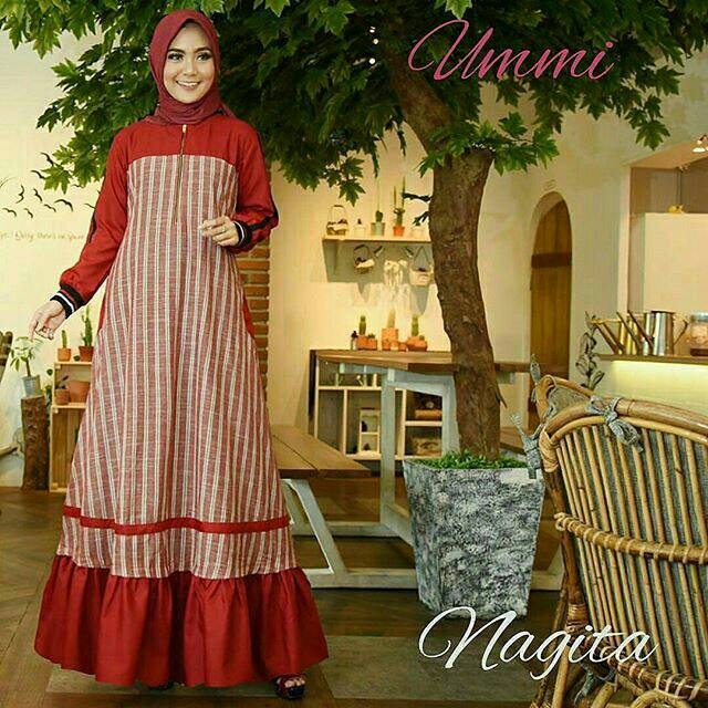 DRESS MUSLIM, baju wanita, baju gamis, dress, gamis, Baju gamis, fashion wanita, Nagita Dress Salur