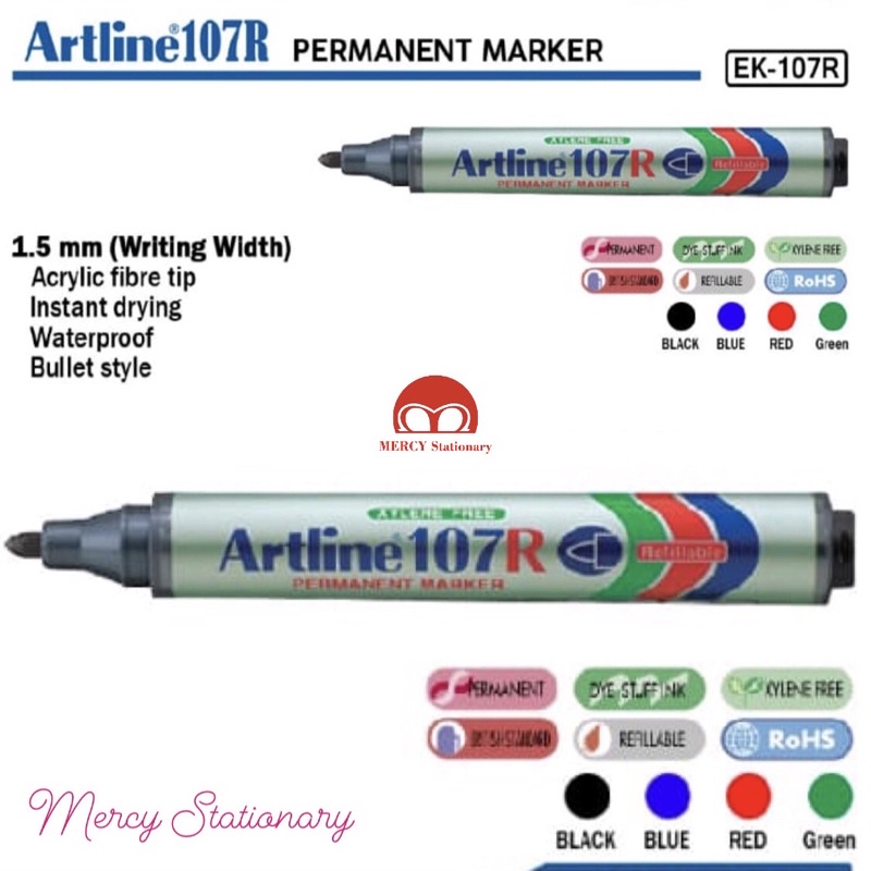 

Spidol Permanent Artline 107R Permanent Marker