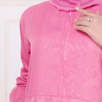 Gamis Katun Busui / Baju Gamis Motif Resleting Jepang / Dress Terbaru 2021 Jumbo Dewasa-Embos Pink