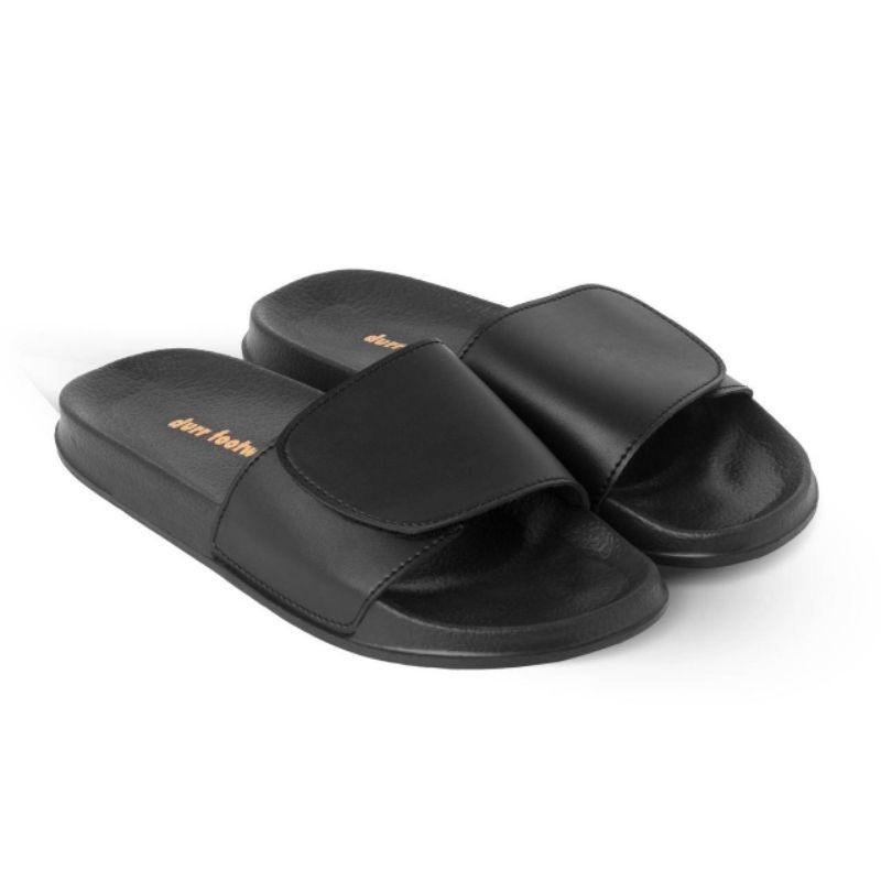 Sandal Slide Slip Slippers Pria Kualitas Premium Durr Official | Sandal Slide - Vertu Black