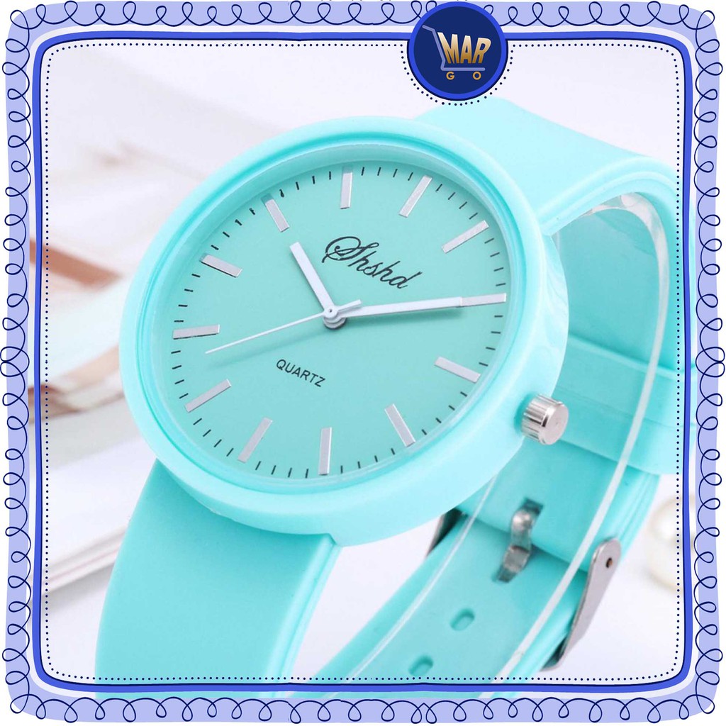Jam Tangan Warna Pastel Jam Tangan Wanita Quartz Warna Soft SIlikon-1