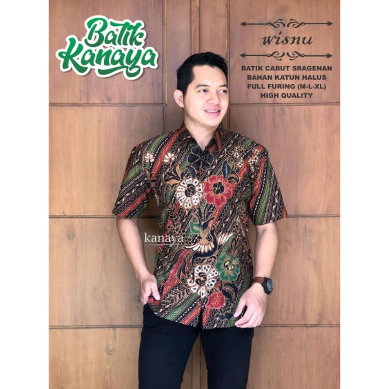 Kanaya Baju Batik Pria Lengan Pendek Full Furing WISNU