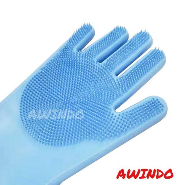 SARUNG TANGAN CUCI PIRING CUCI MOBIL MAGIC KARET SILICONE CLEANING GLOVES ANTI PANAS