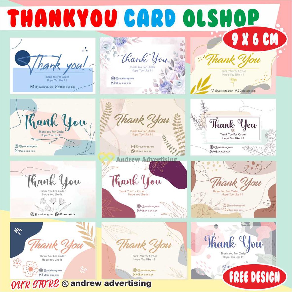 KARTU UCAPAN TERIMAKASIH UNTUK ONLINE SHOP / THANK YOU CARD