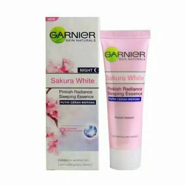 ☃Cutezz_Ching1☃Garnier Sakura Glow Hyaluron  Serum Cream/Glow Hyaluron Sleeping Mask(Day/Night Cream)