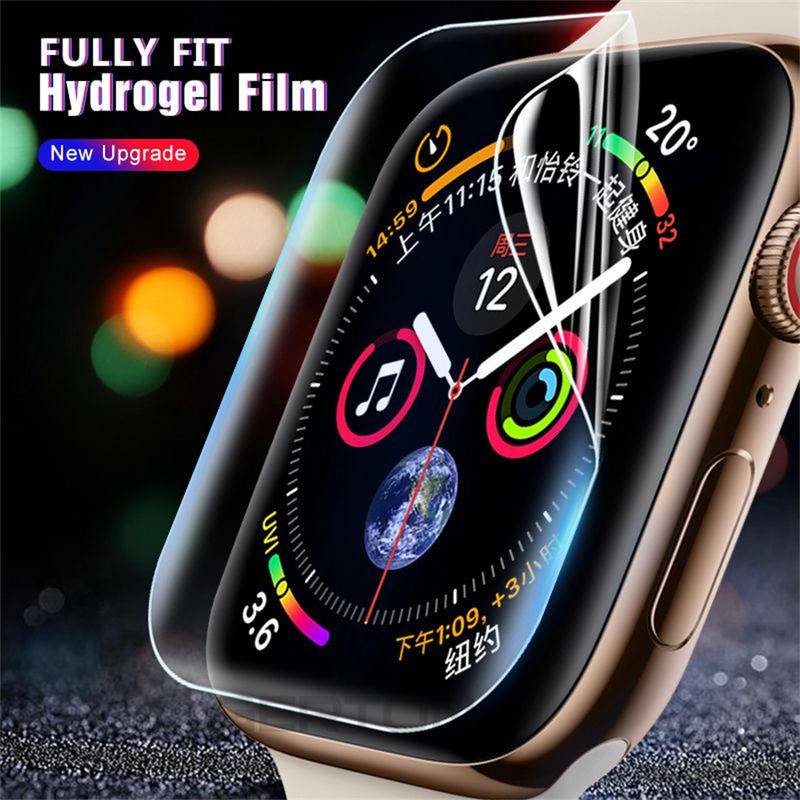 Film Pelindung Layar Hydrogel Lembut Untuk Apple Watch 7 6 Se 5 45mm 44mm 40mm Bukan Kaca Iwatch 4 3 2 1 42mm 41mm 38mm