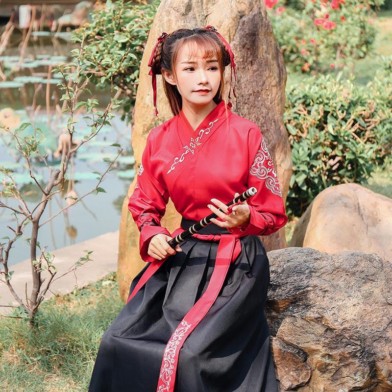 Hanfu couple's clothing men's and women's cp suit martial arts ancient style student class clothes i