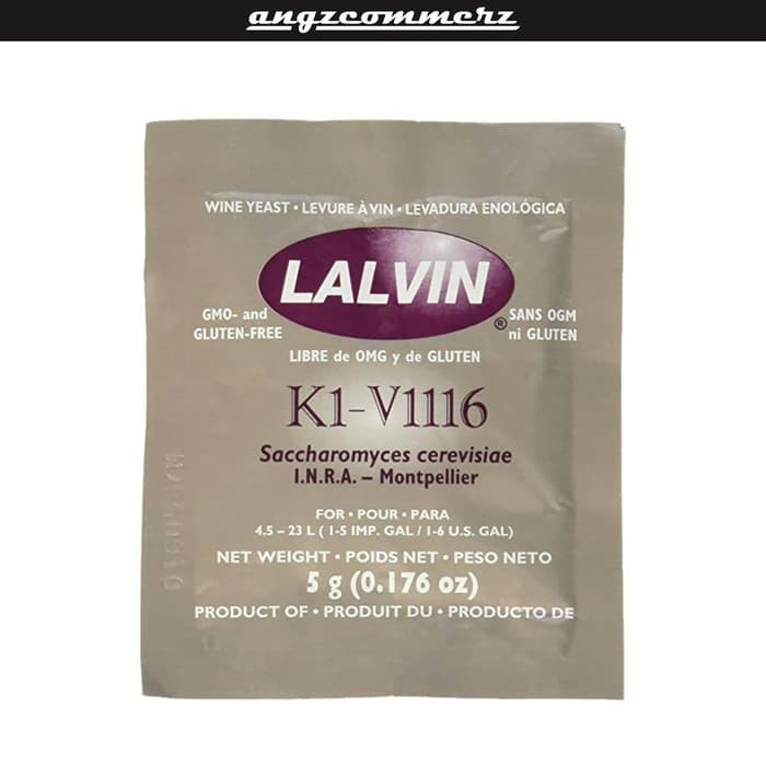 

ANGZCOMMERZ Ragi Pembuat Minuman Lalvin K1- V1116 Wine Yeast