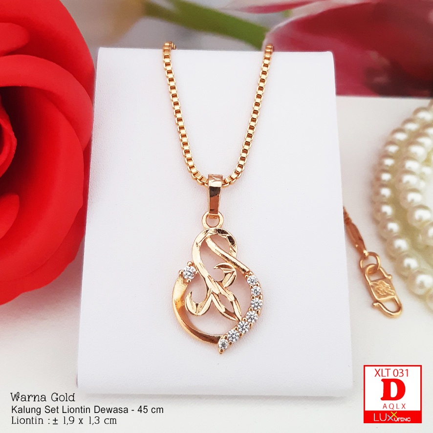 XLT 031 Kalung Set Liontin Murah Mata Sirkon Perhiasan Wanita Lapis Emas 18K Tidak Mudah Luntur Luxx Xuping