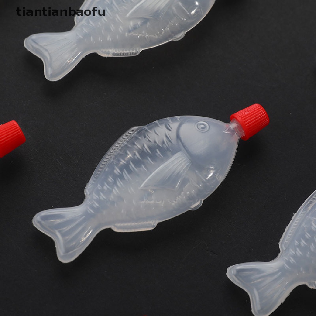 10 Pcs Botol Saus Kecap Sushi Bentuk Ikan Sekali Pakai Ukuran 8.5ml