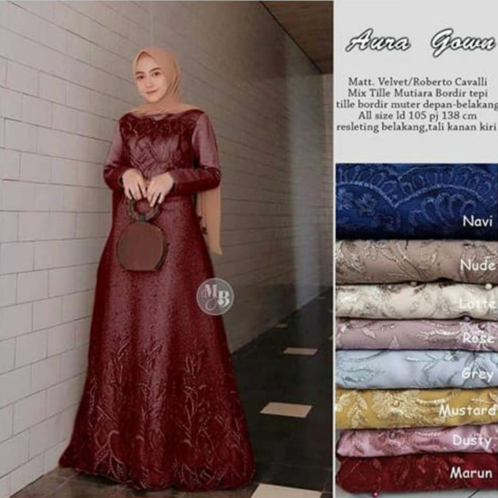 NEW MODEL GAMIS AURA BAYAR DI TEMPAT Gamis Brukat Kebaya Modern / Gamis Wanita Terbaru / Baju Muslim